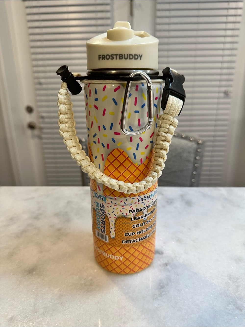 Frost Buddy Ice Cream Design Limited Edition Universal FlipTop 24oz Water Bottle